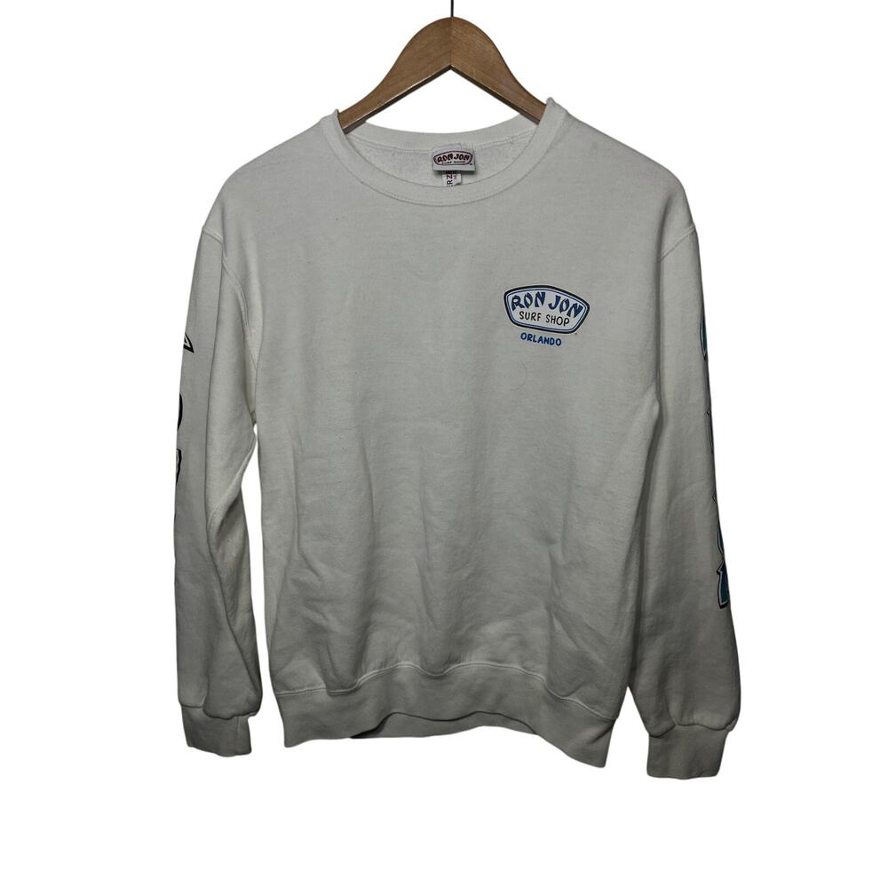 Ron Jon Surf Shop Sweatshirt Orlando White Blue Vacation Beach Vacation S